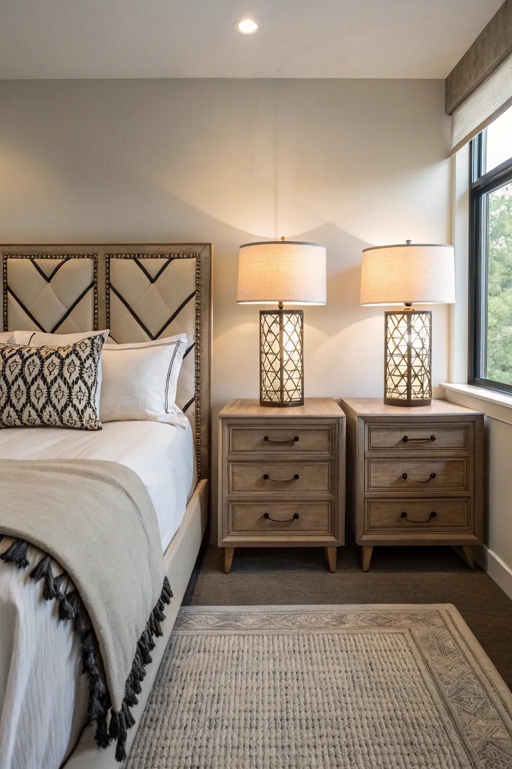 Symmetry makes balance in your bedroom.