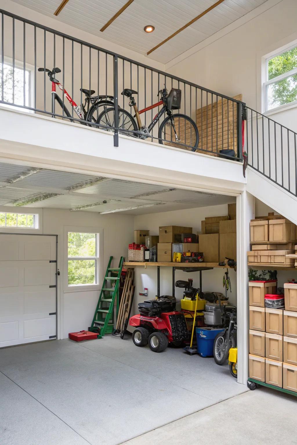 Make the most of vertical space with a loft for those additional storage needs.