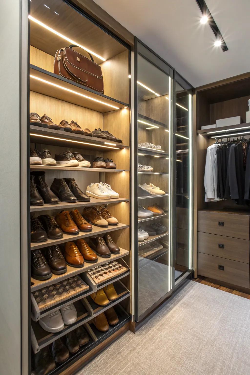 Bespoke shoe racks for optimal organization.
