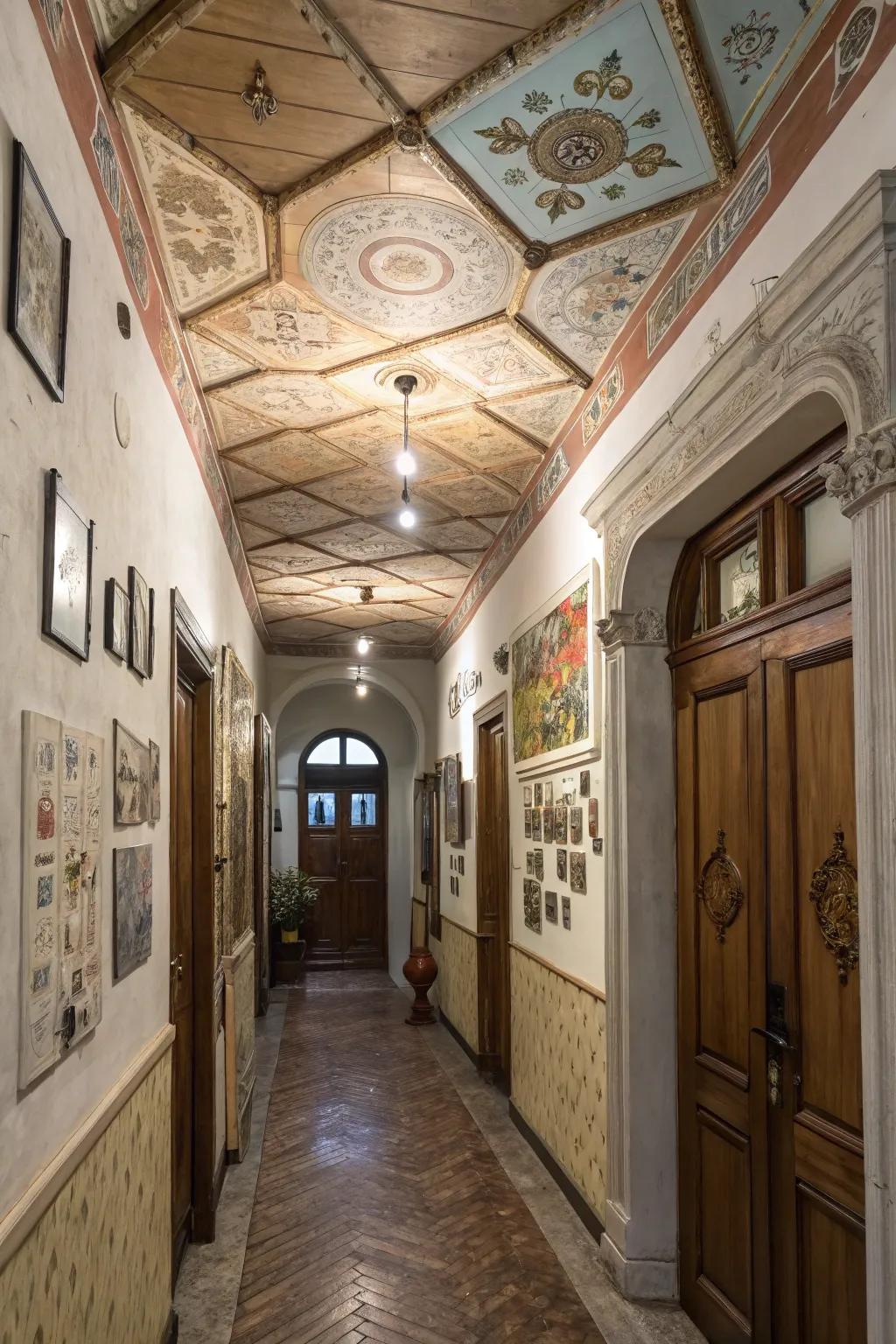 Combining materials leads to a truly unique ceiling design.