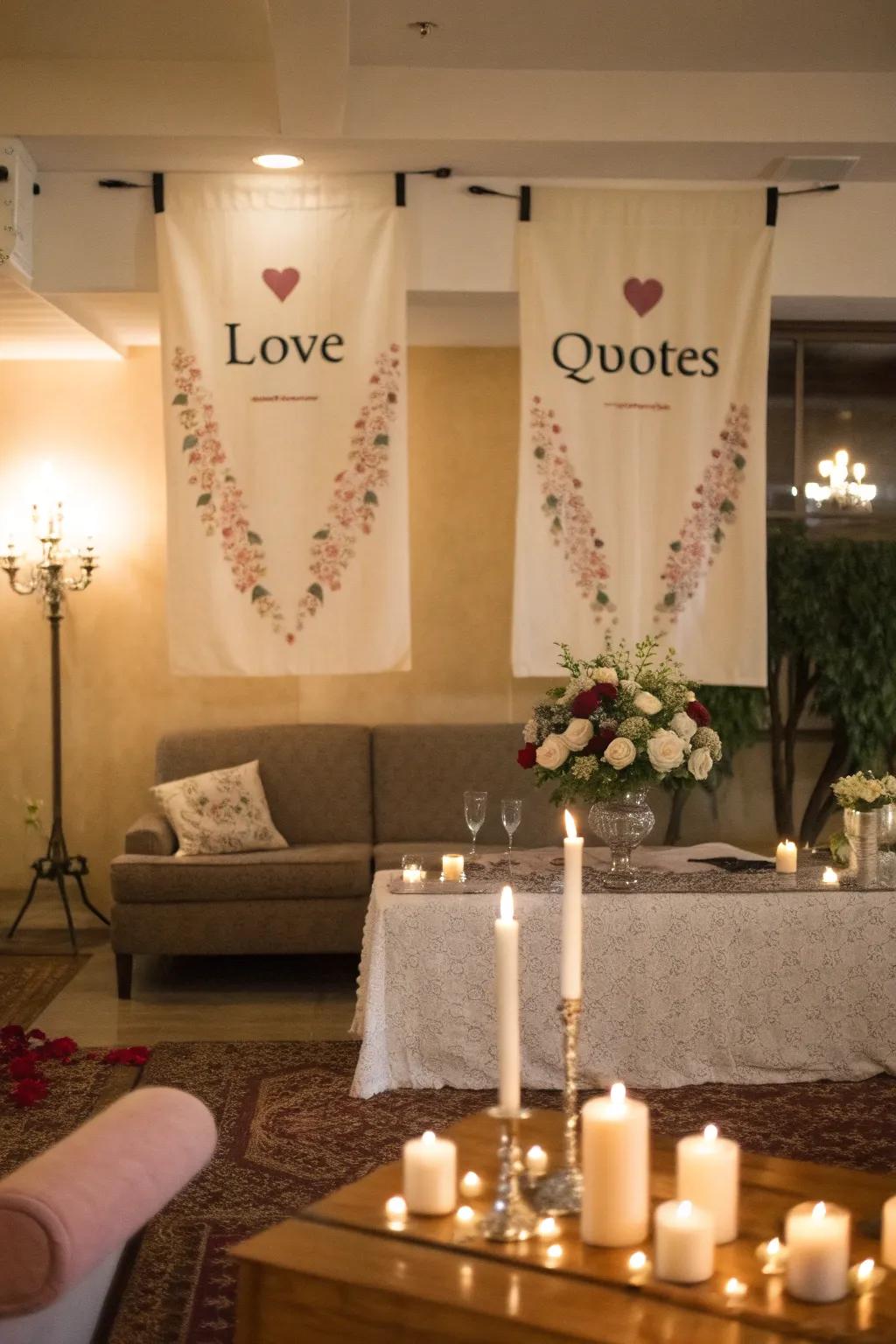 Inspire using sincere affectionate saying banners.