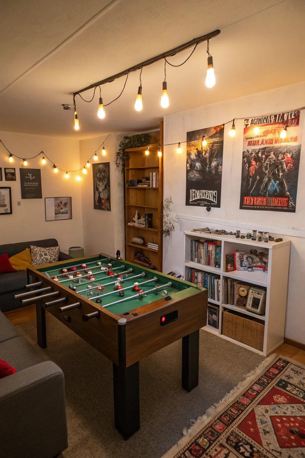 Game tables introduce an energetic dimension to any apartment game room.