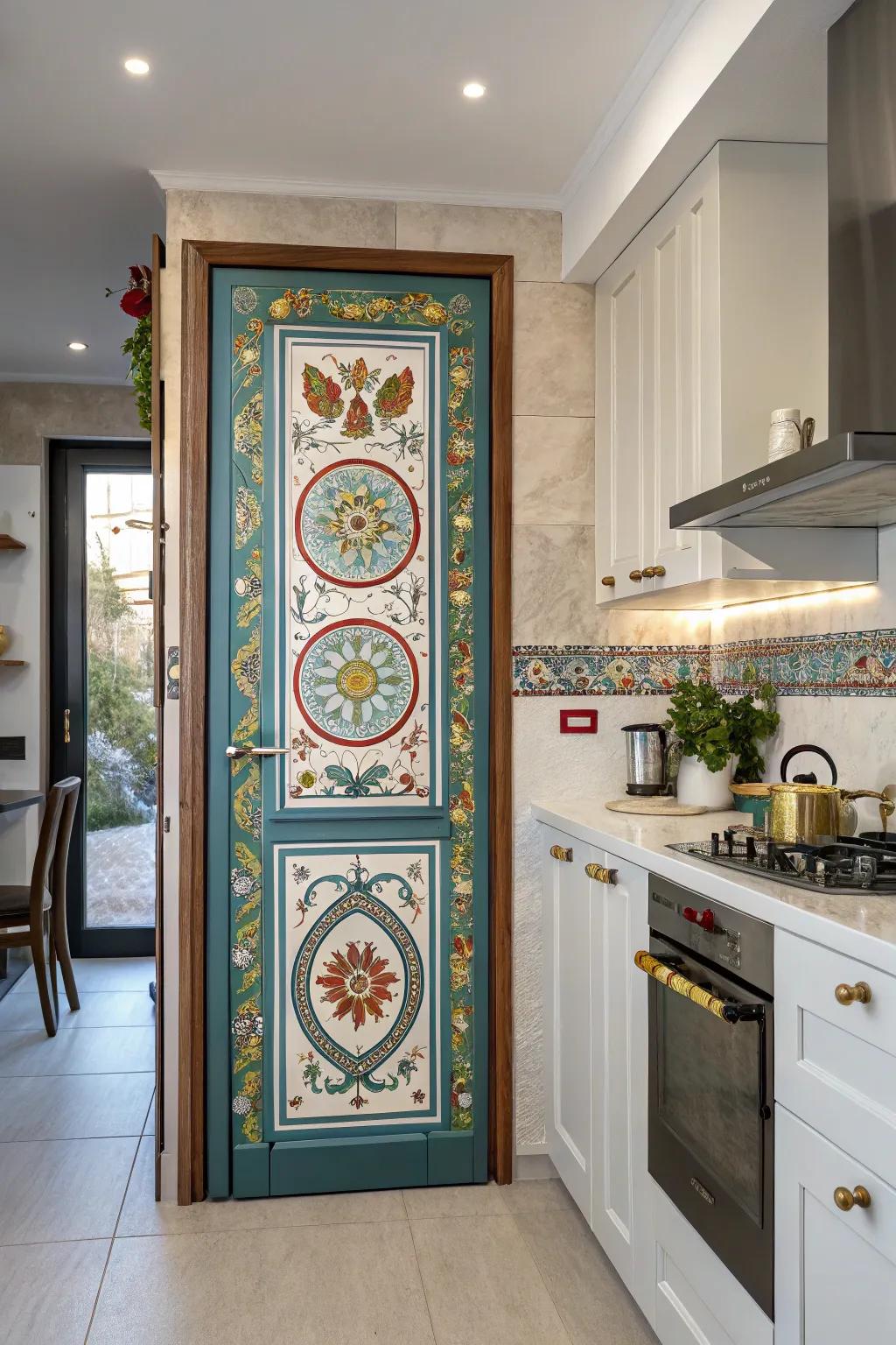 A culturally-inspired door adding a hint of global charm.