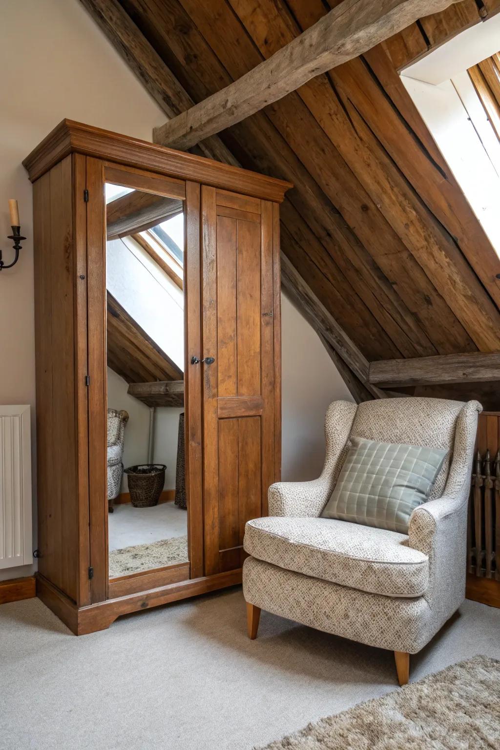 Make a practical dressing area with a mirror and seating.