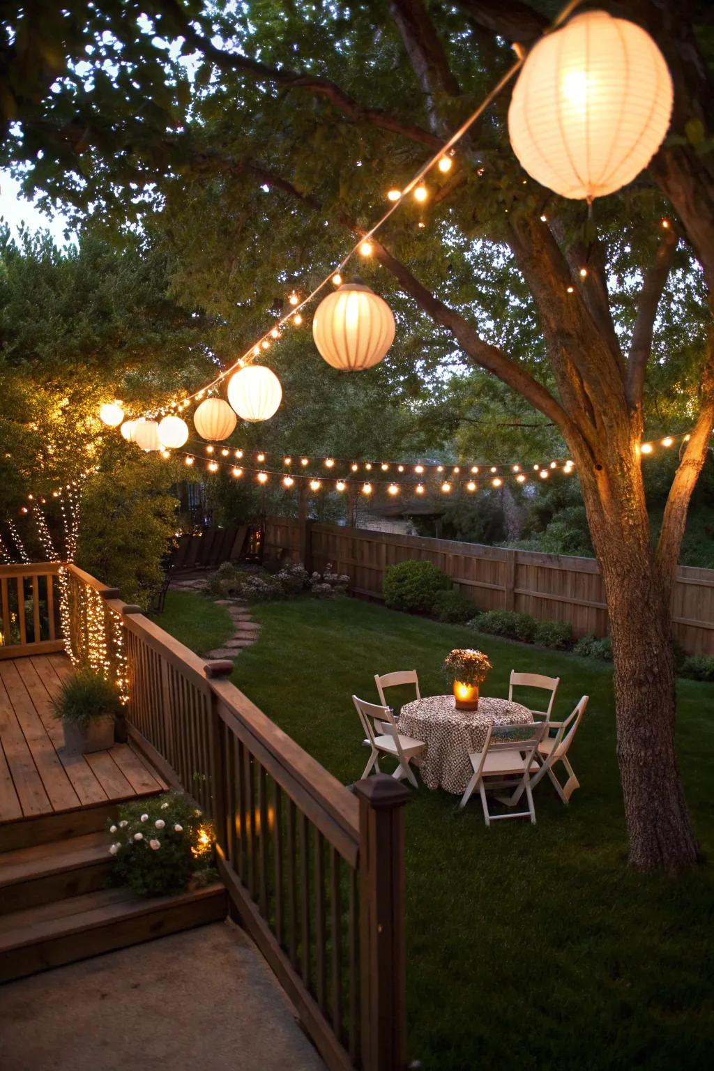 Revamp your backyard with enchanting evening lighting