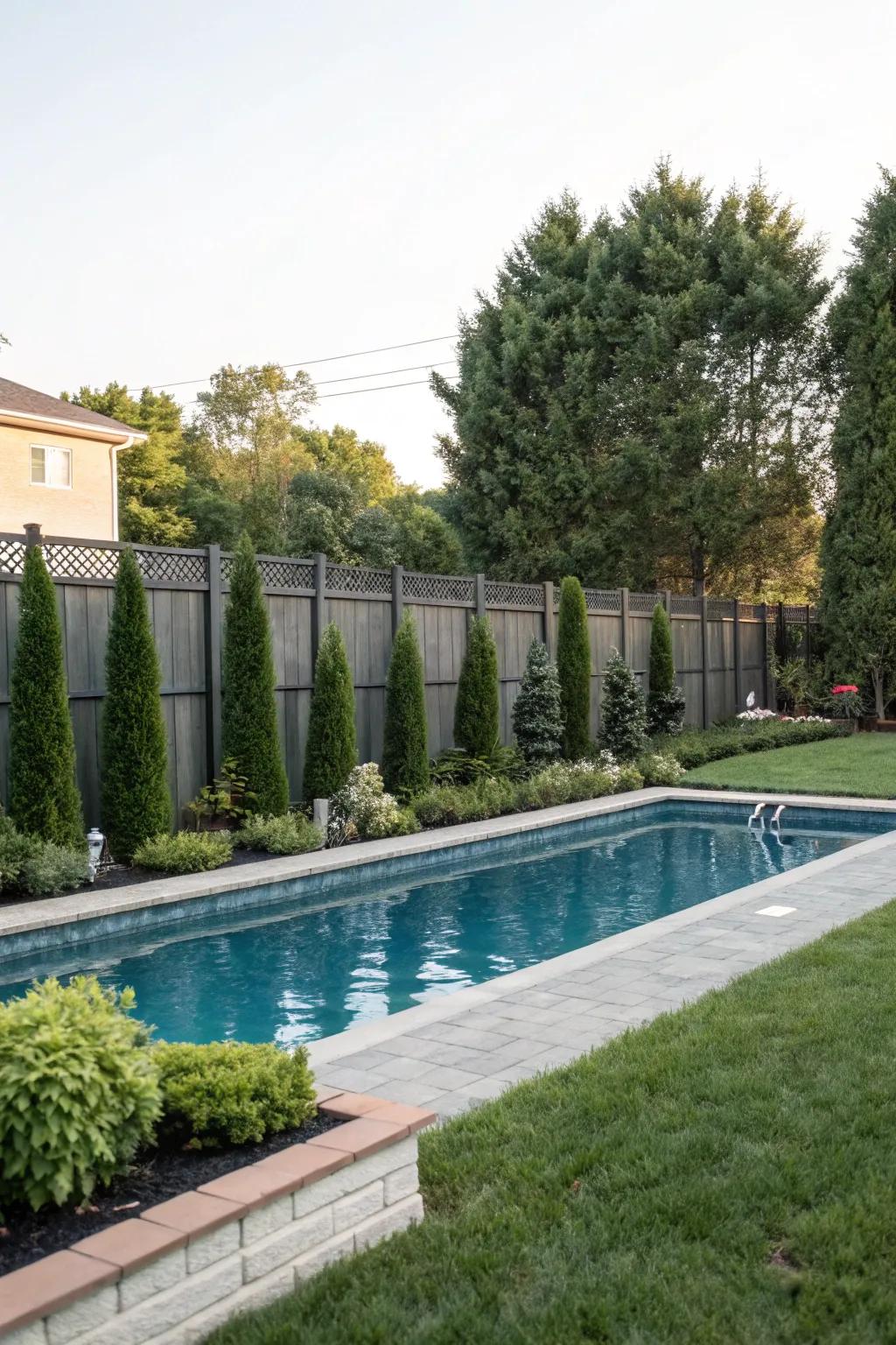 A secluded backyard pool escape.