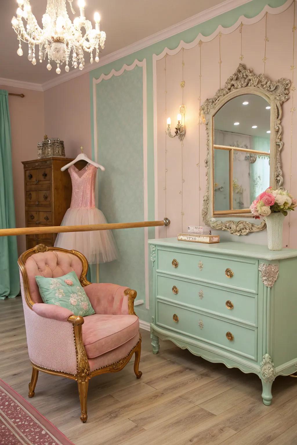 Classic furniture injects a timeless elegance to the decor.