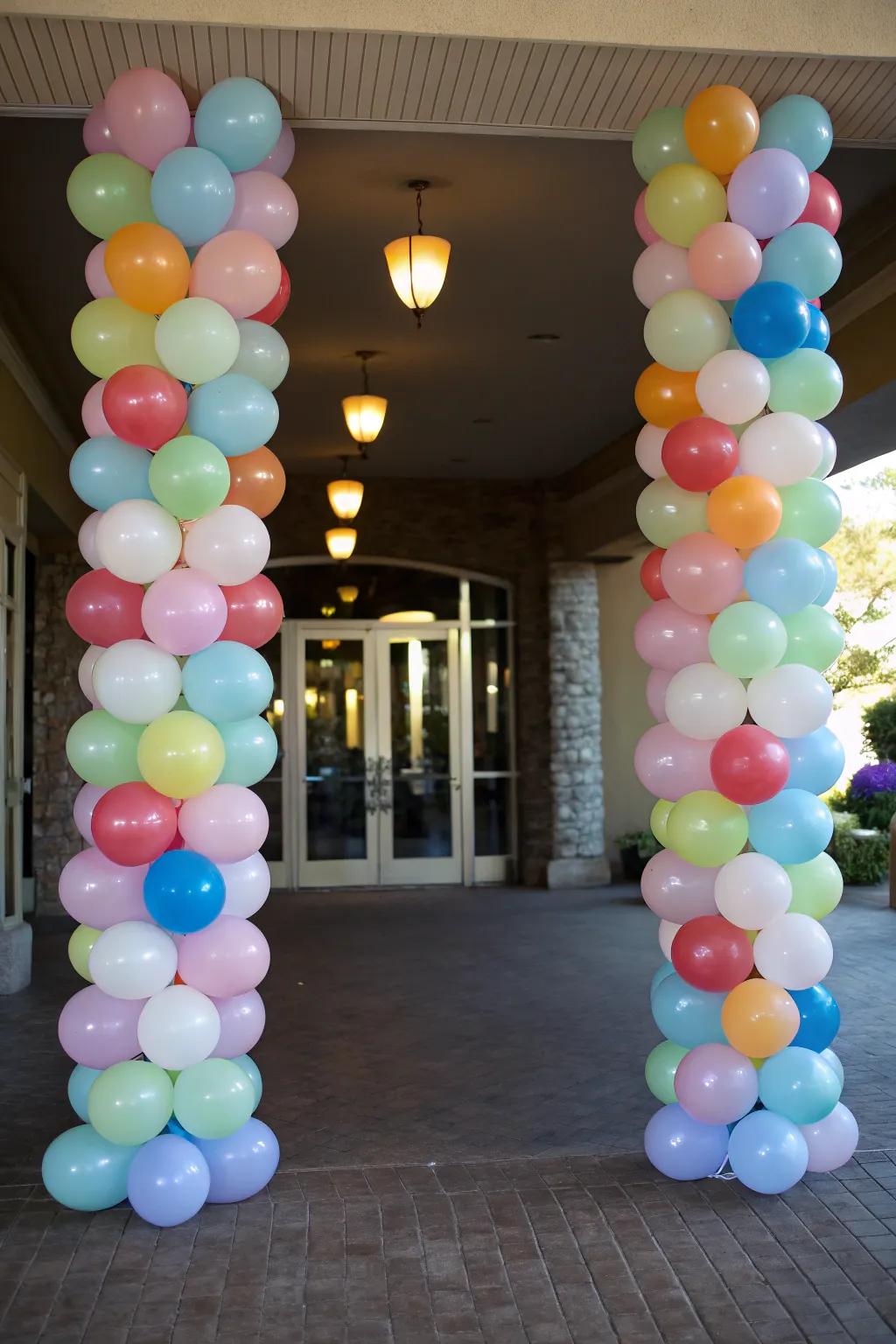 Balloon columns make an impressive statement.