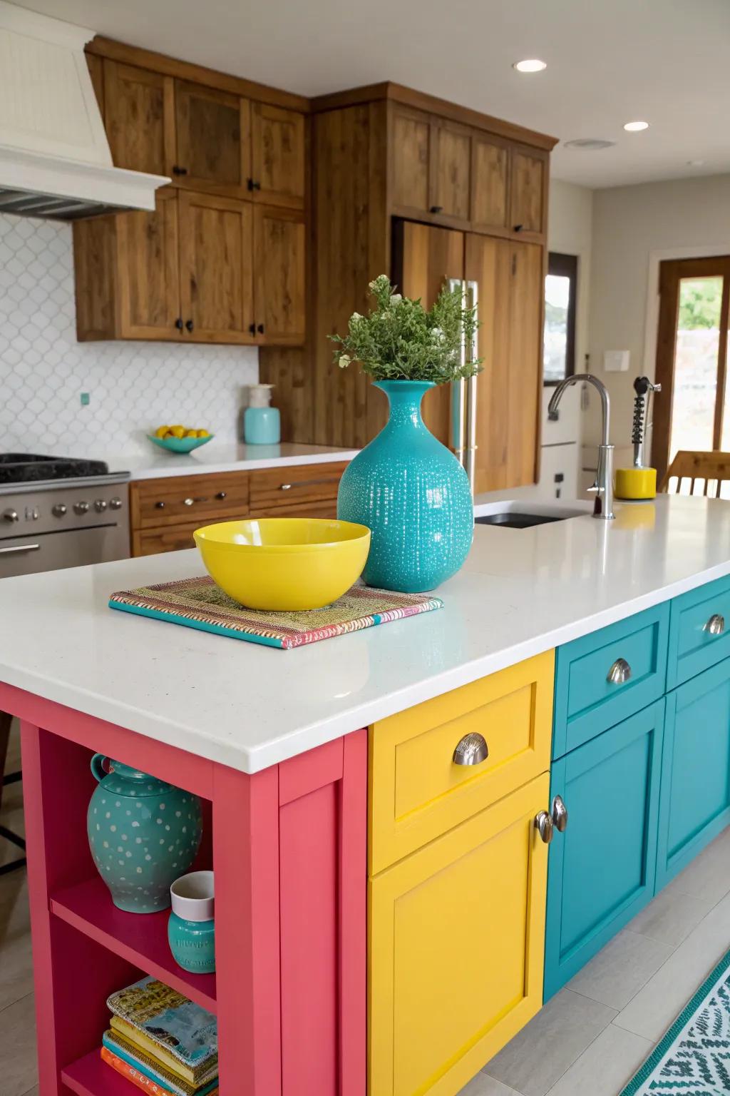 Bold colors breathe vibrancy into your cooking area&rsquo;s design.