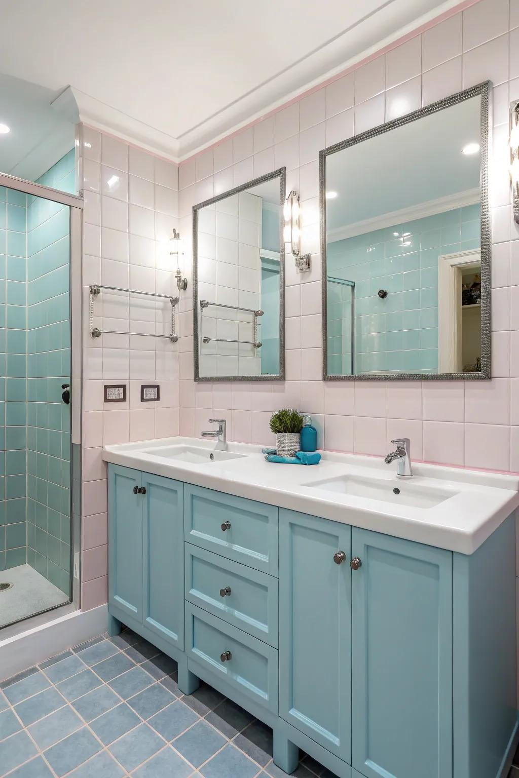 Achieve balance with matching paint and fixture hues.