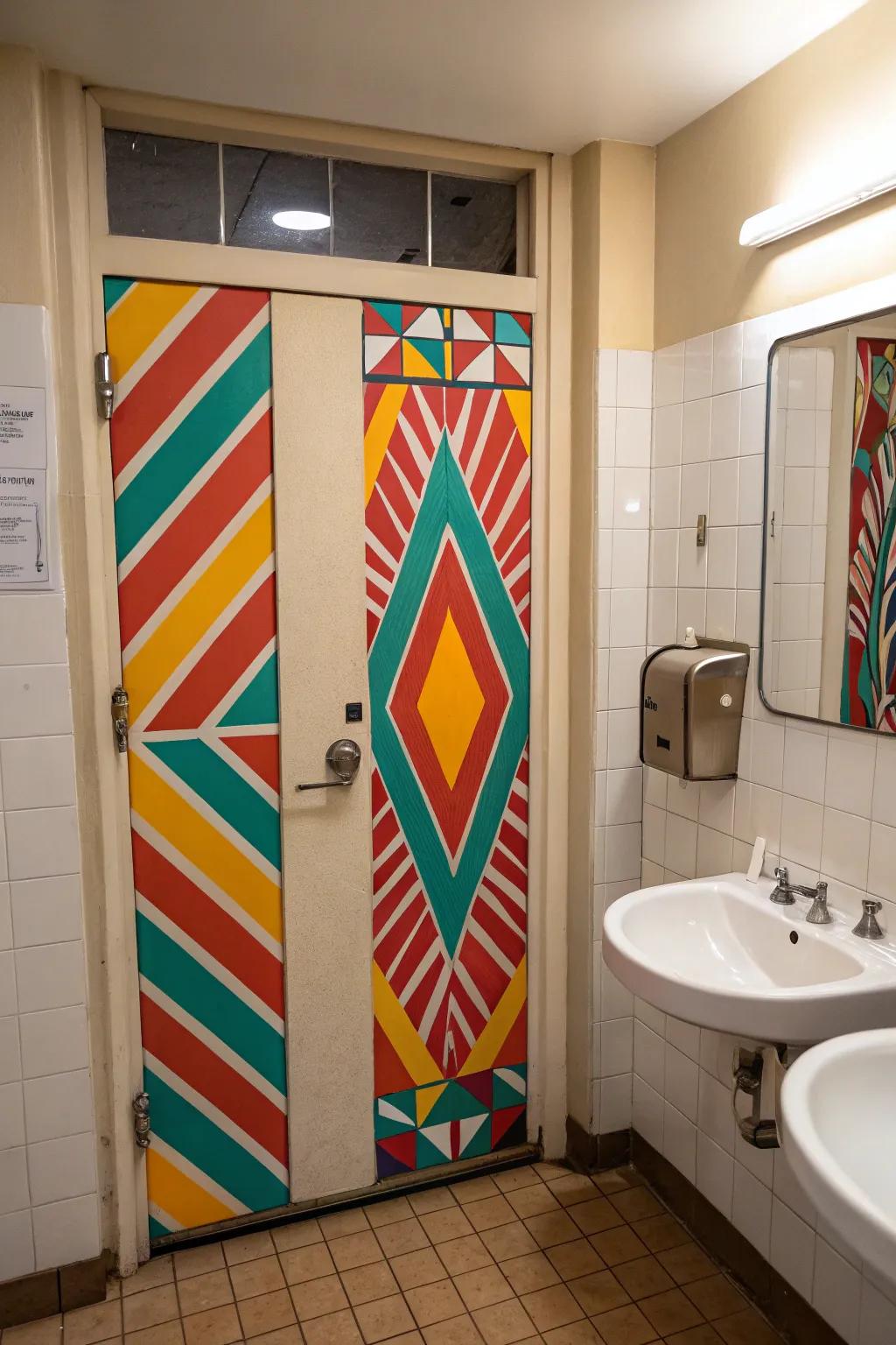 Artistic, striking statements are made with patterned panels.
