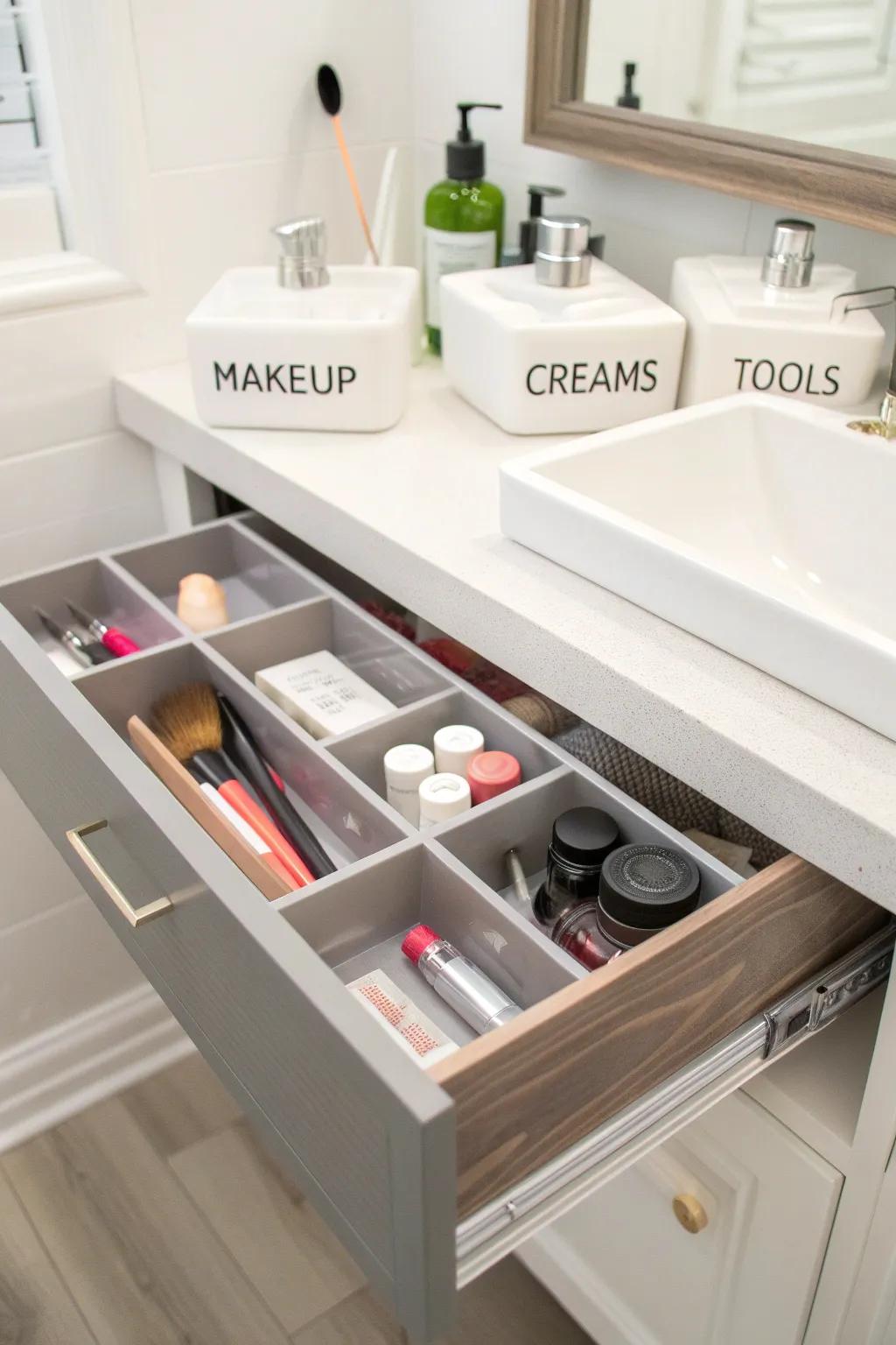 Labels help to maintain structure and clarity within your drawers.