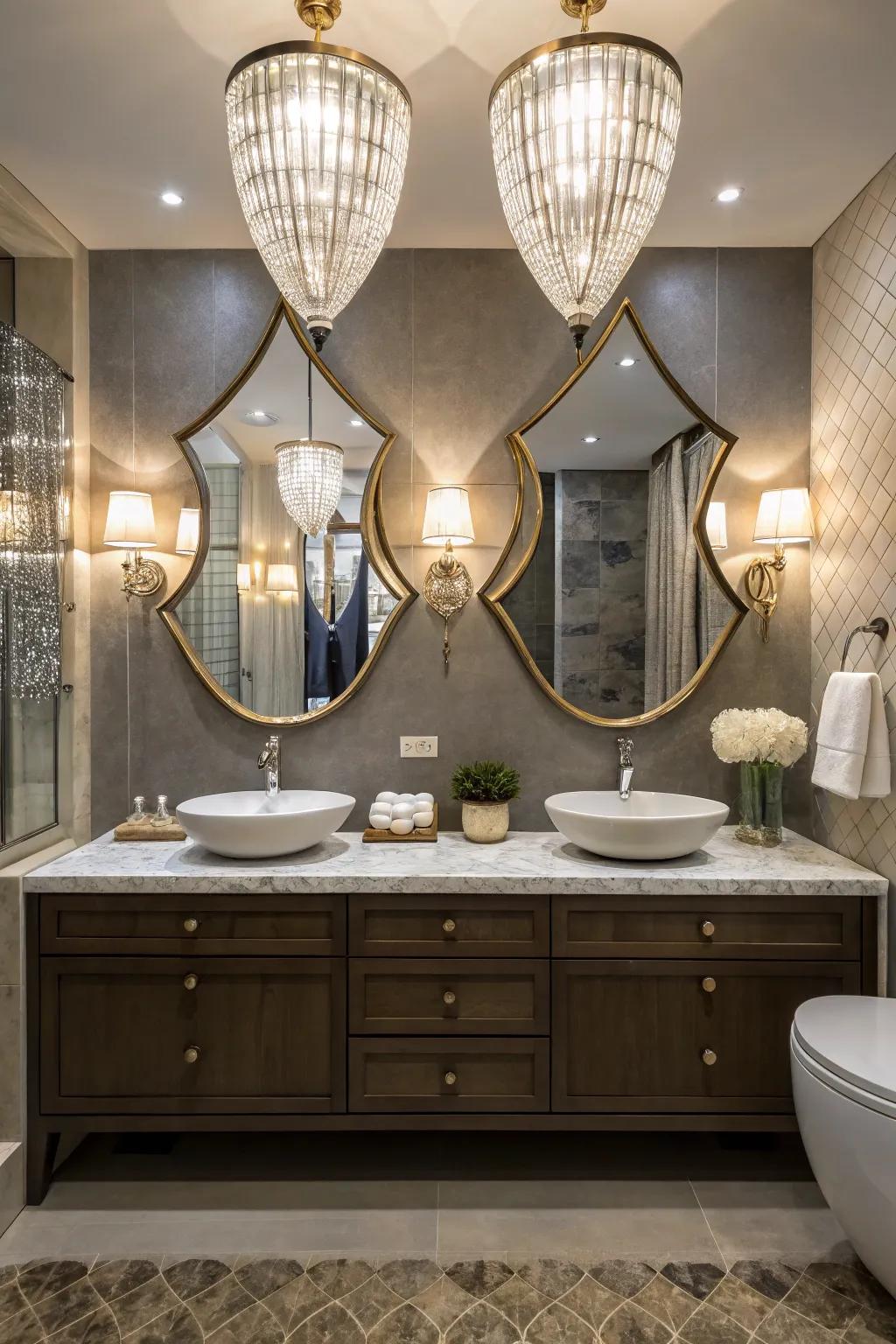Mirrors and lights can redefine the feel and look of your bathroom.