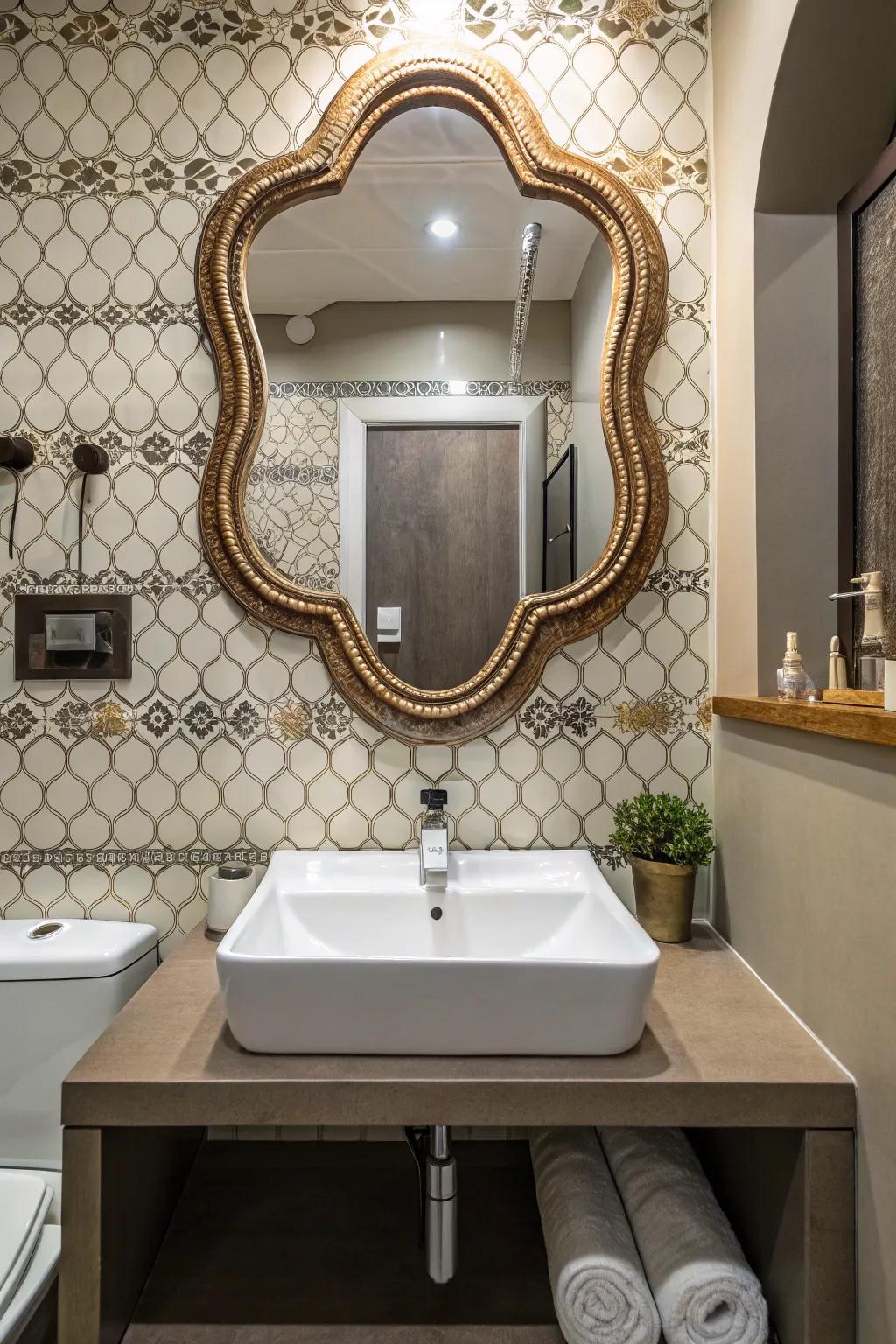 Well-chosen mirrors introduce character to your bathroom.