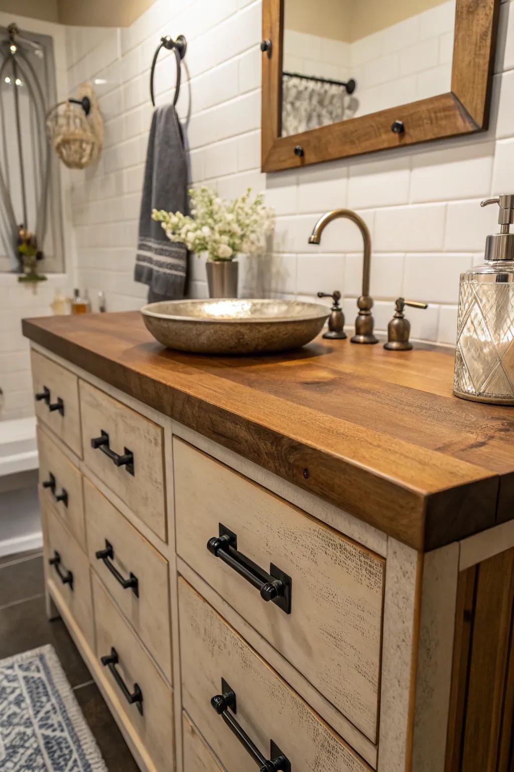 Wood and metal accents create a balanced aesthetic.