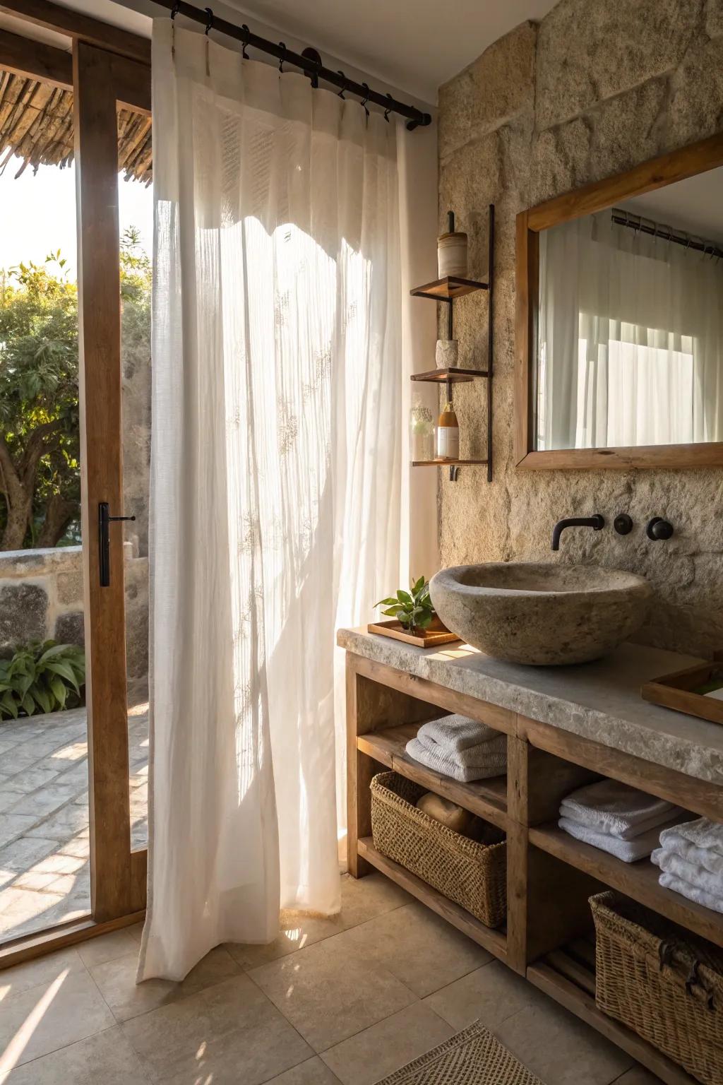 Bright and airy: Sheer curtains maximize brightness and openness.