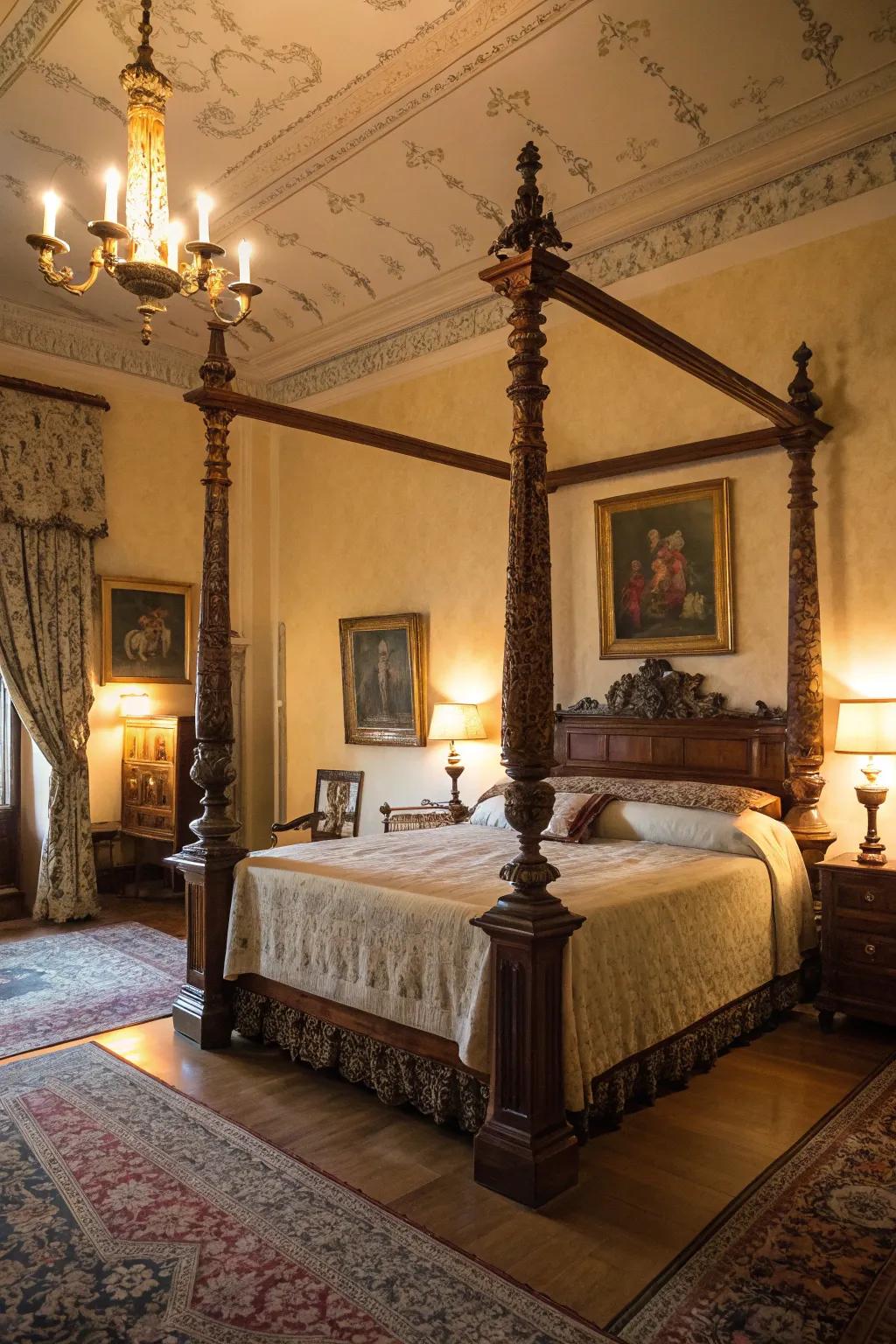Classic bedposts offer timeless elegance to any bedroom décor.