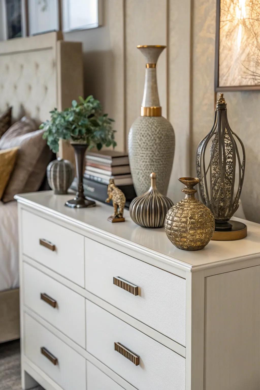 Decorative items add personality and visual interest.