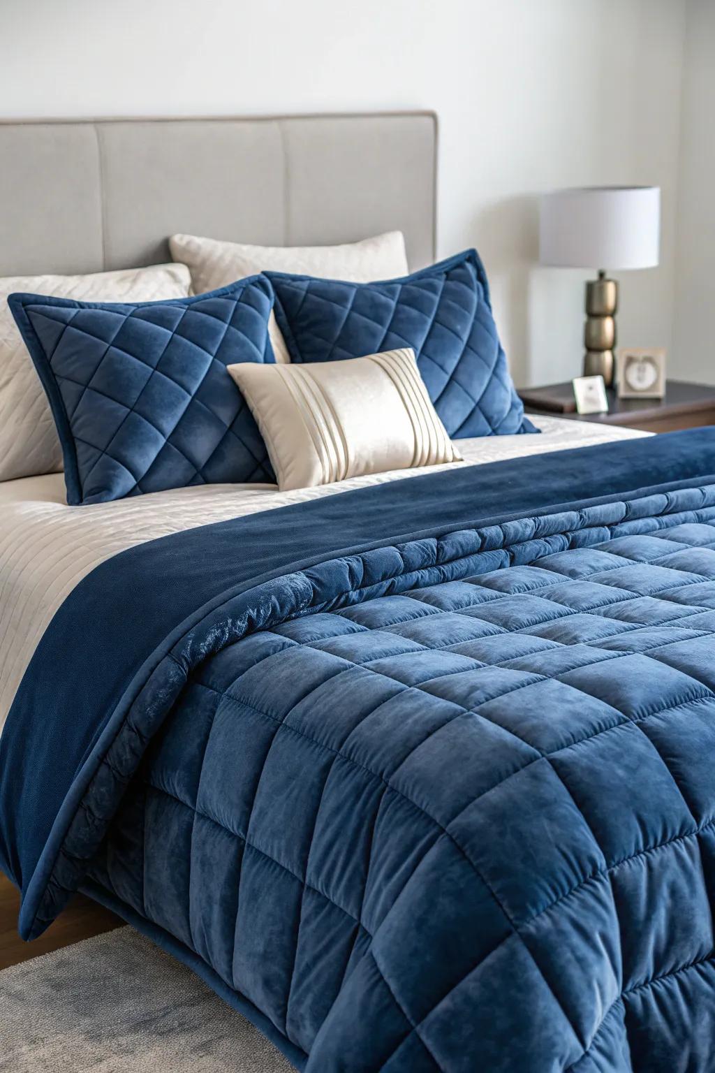 Comfortable bedding converts the sleeping area into a relaxed retreat.