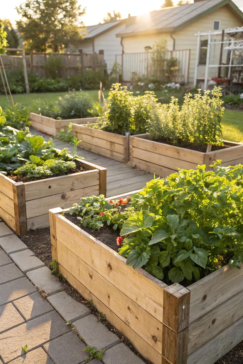 Black locust ensures enduring garden planters with minimal decay.