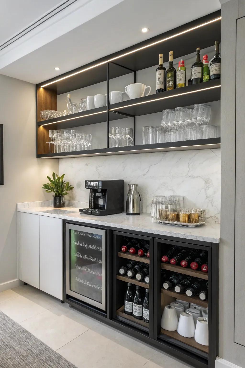 Elevate your space with a contemporary beverage spot.