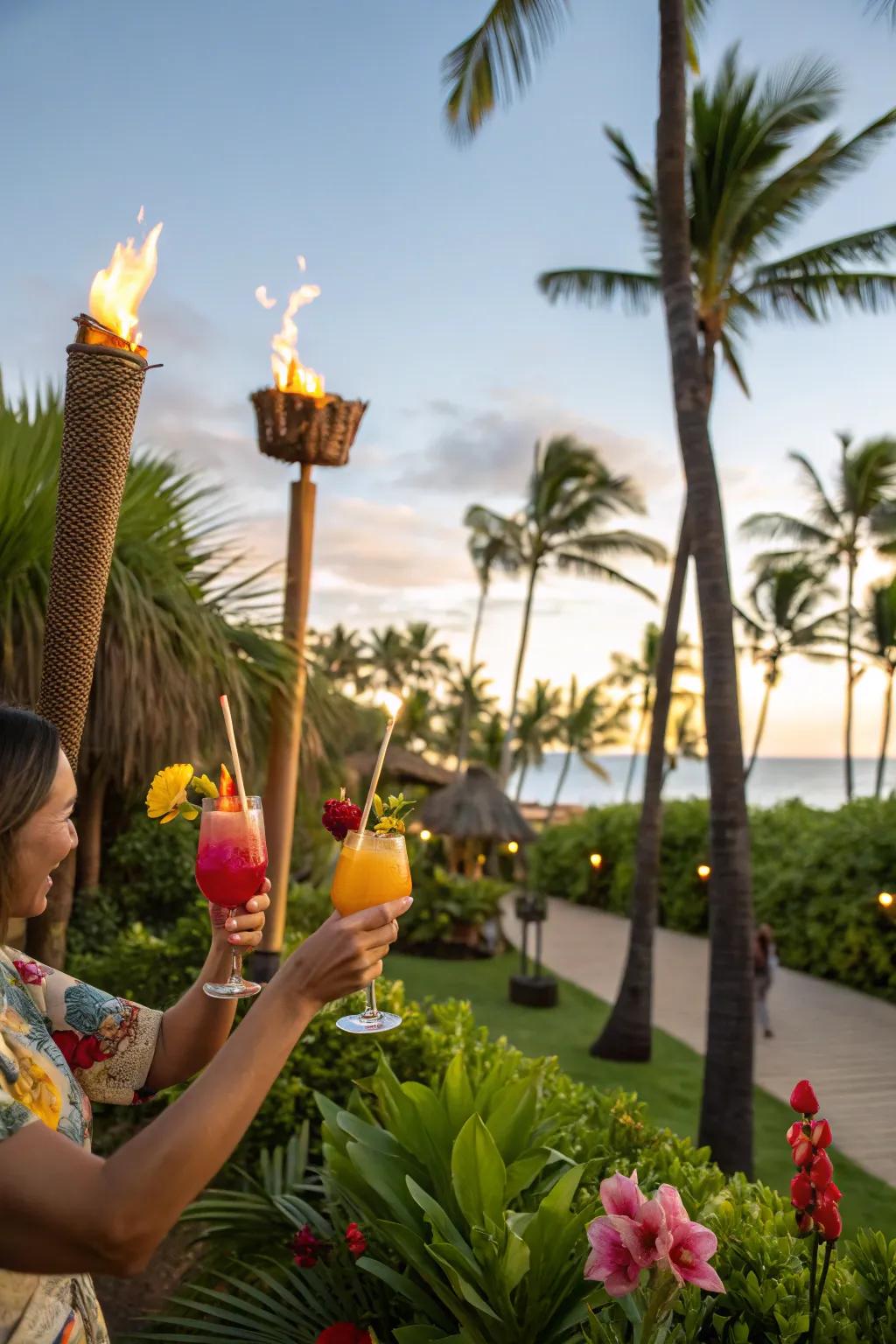 Escape to an island oasis with a tropical-themed festivity.