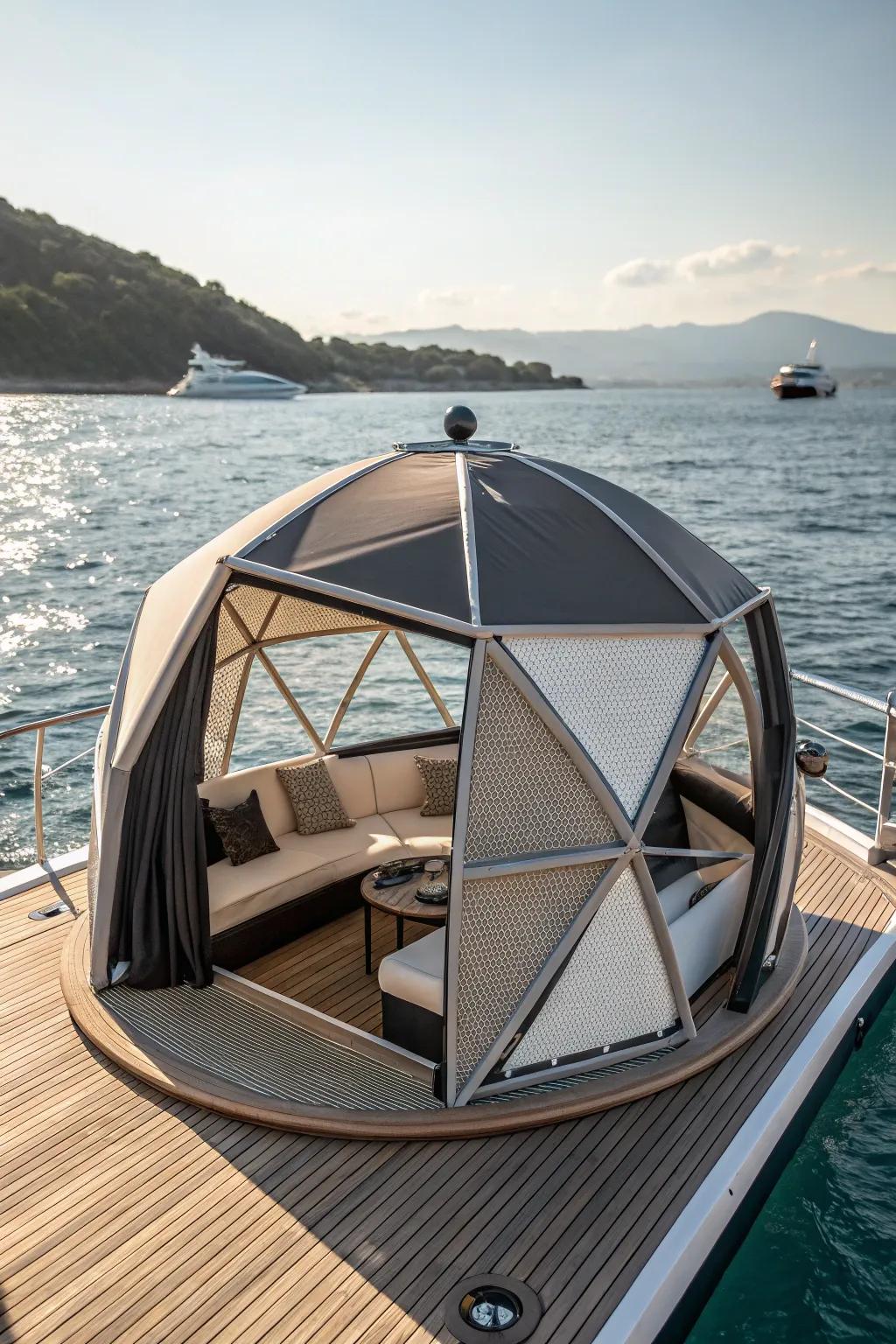 Take your boating up a notch with the ideal mix of looks and practicality: an instant shade gazebo that offers both shade and elegance.