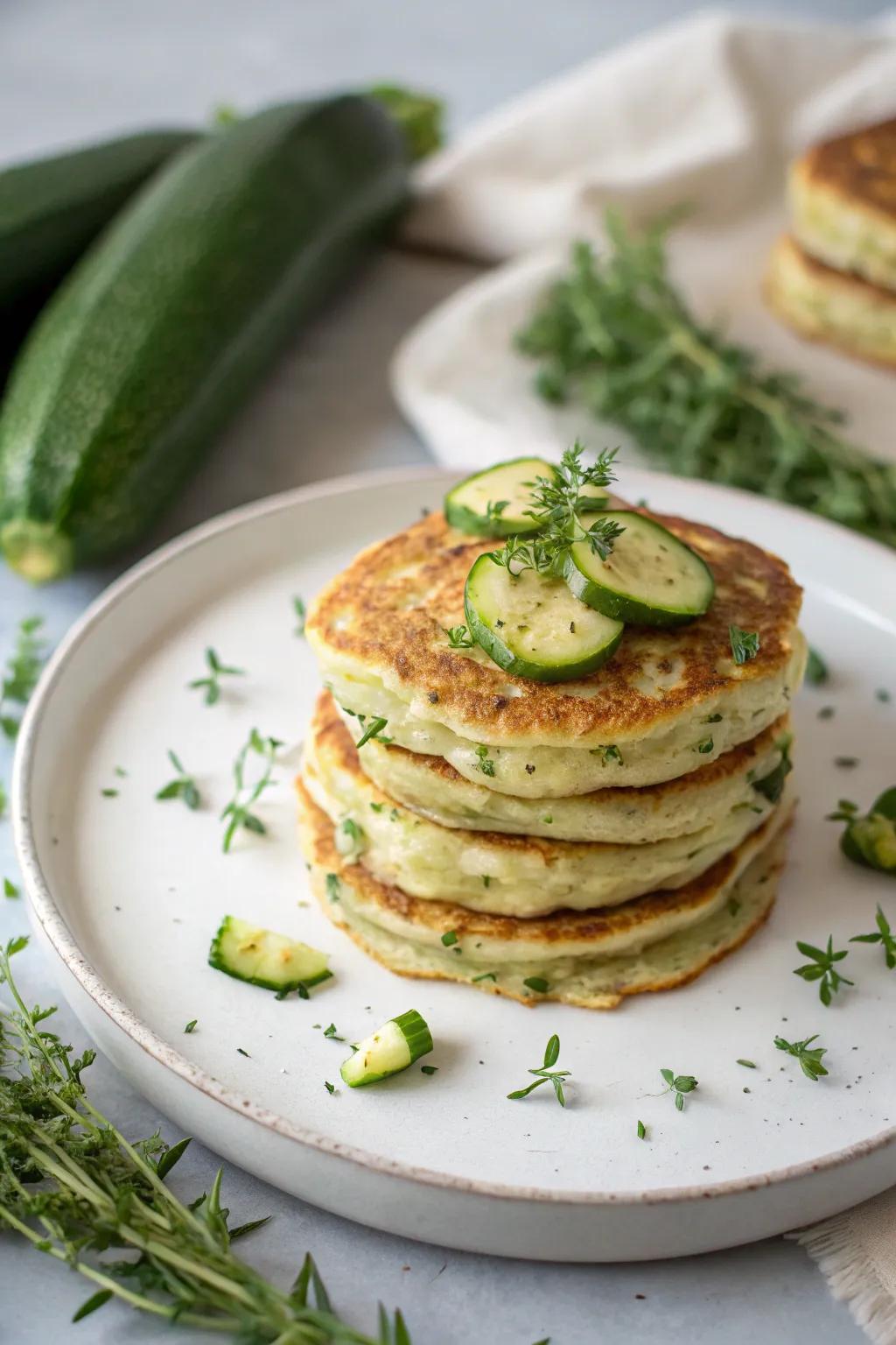 Summer squash pancakes present a tasty twist on traditional breakfast.