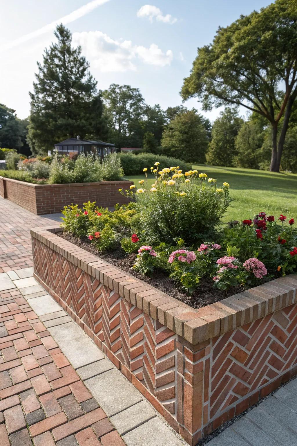 Imbue your garden with personality by employing ornate brick patterns.