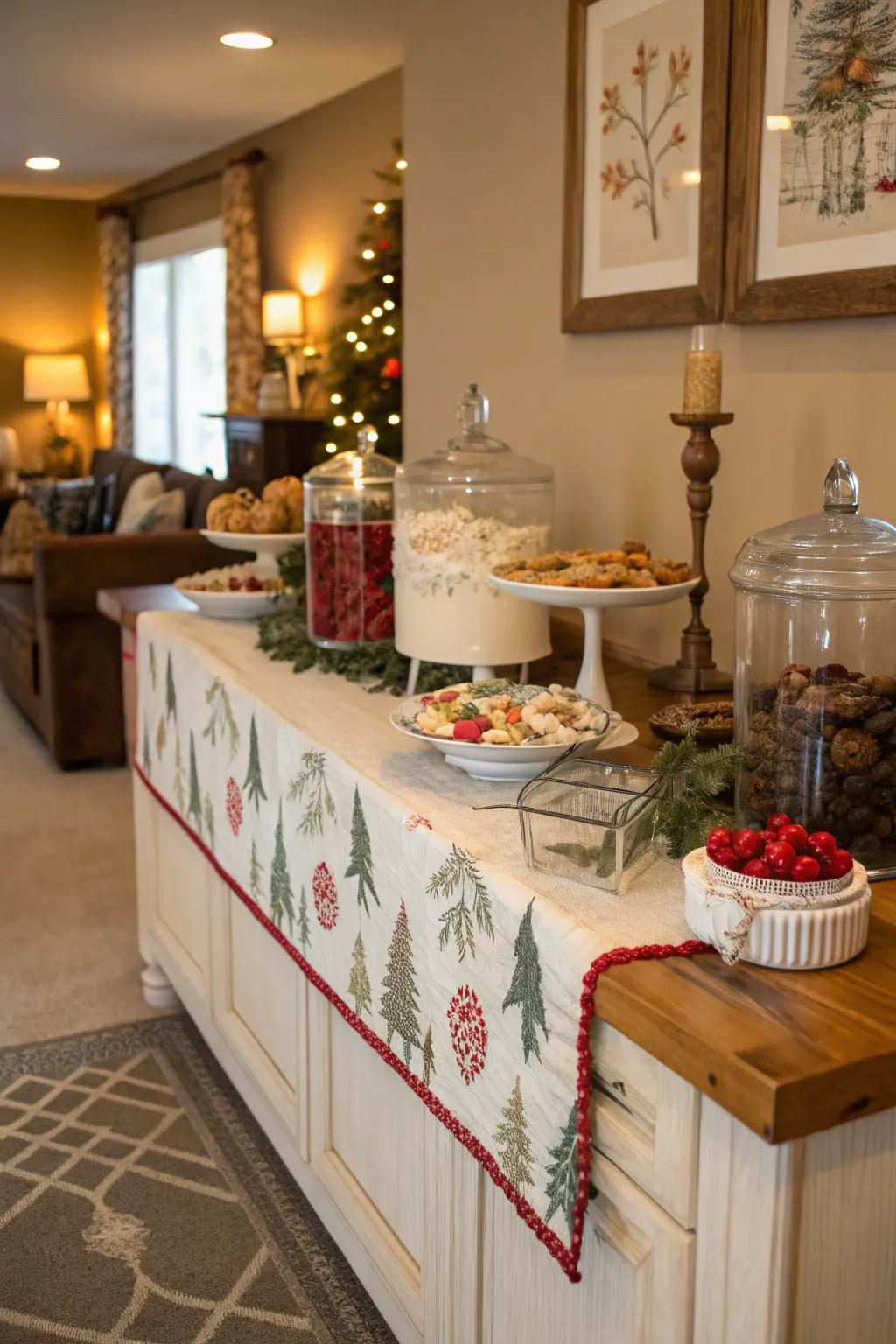 With decorative props, your buffet table can be both stylish and welcoming.