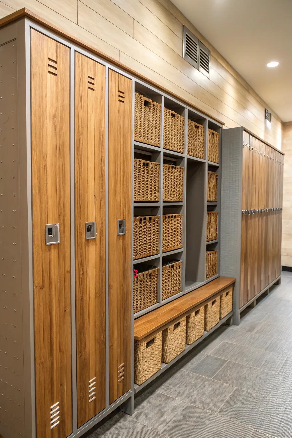 A stylish material blend in custom storage units.
