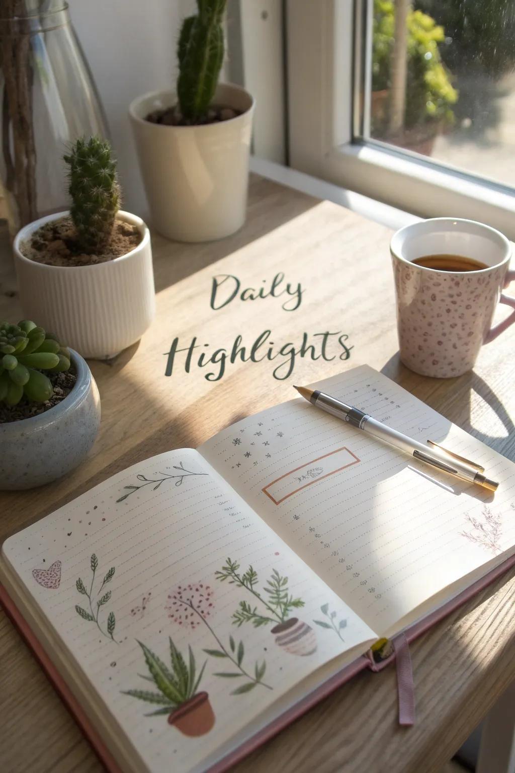 Capture the beauty of everyday moments with your 'Daily Highlights' page. 🌿✨
