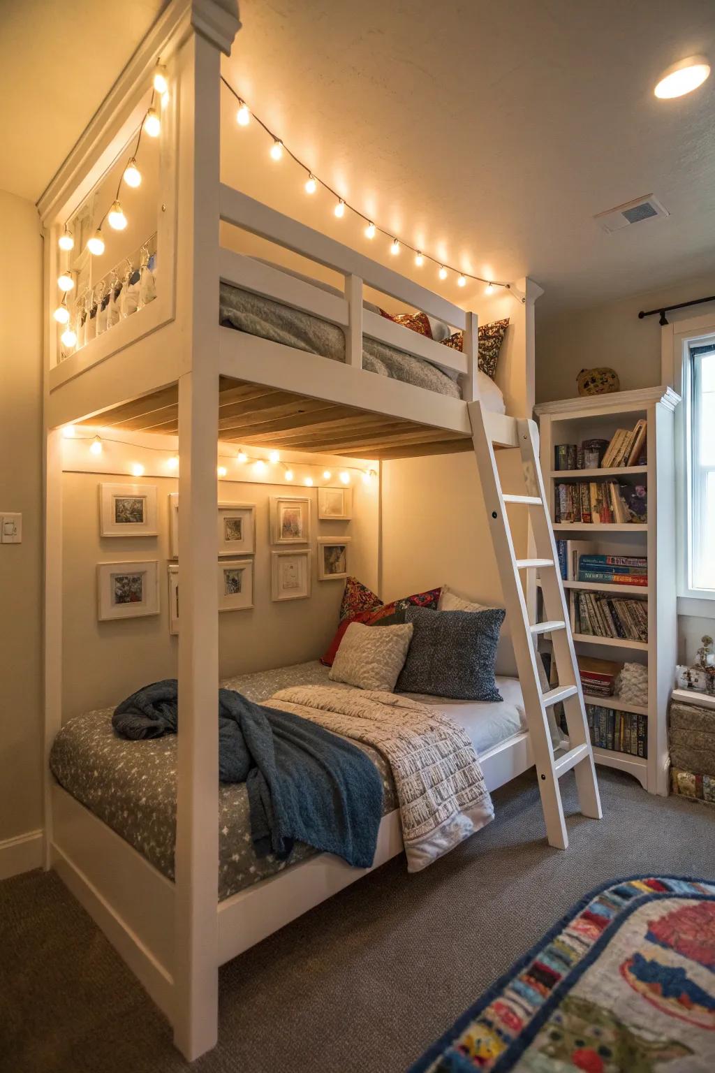 Reading lamps make bedtime stories a delight.