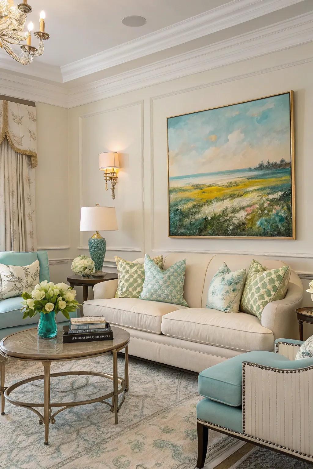 Use of harmonious shades for balanced rooms.