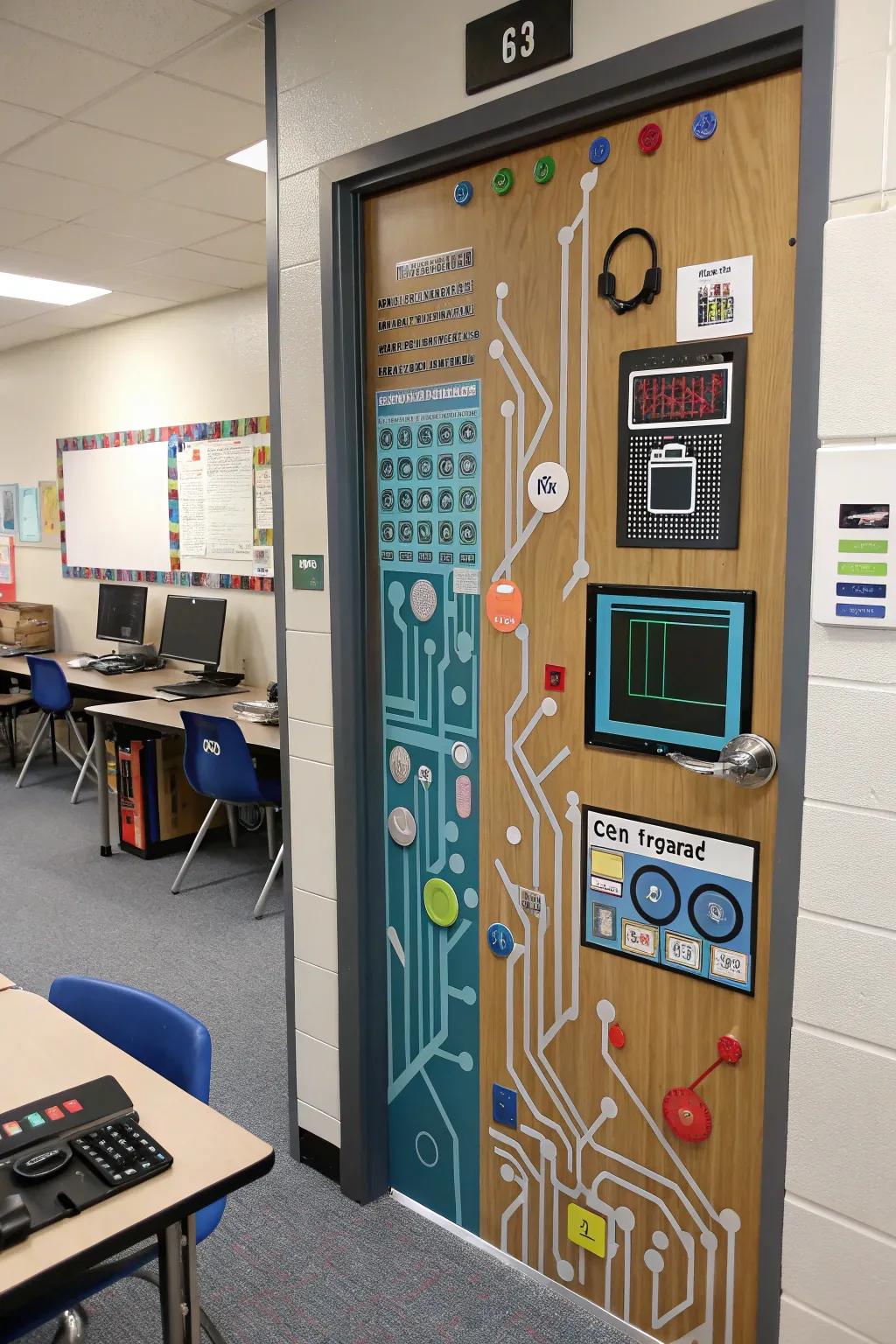 Step into tomorrow through a tech-centered door layout.