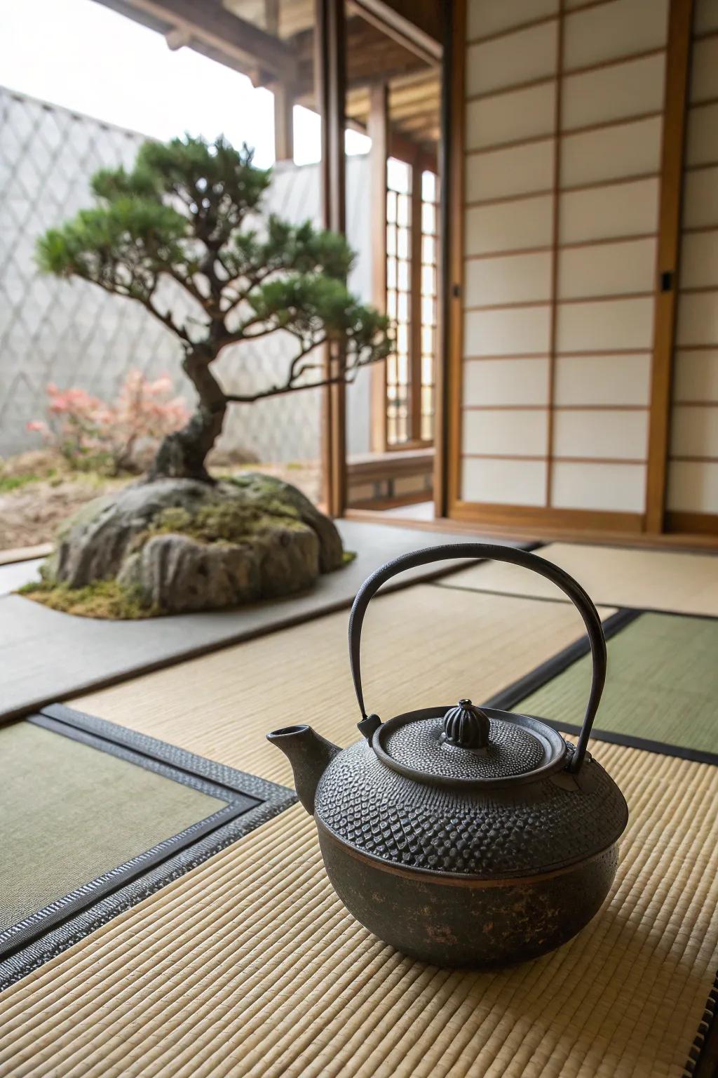 Cultural influences enrich the design of this Japanese-inspired teapot.