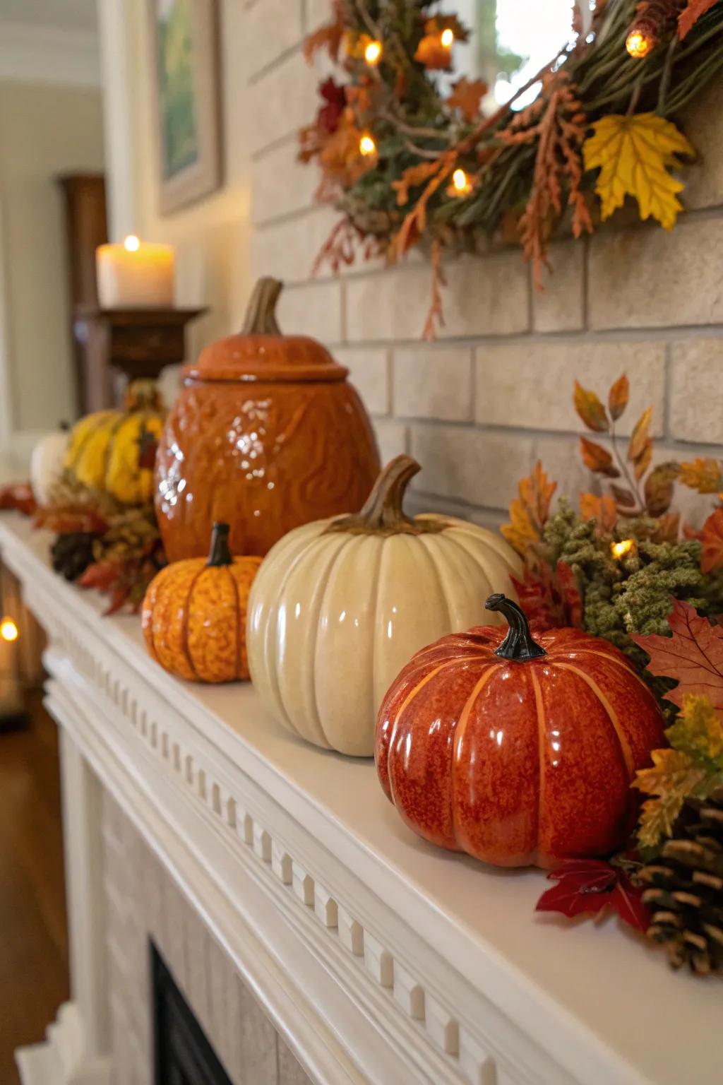 Celebrate each season with themed ceramic displays.