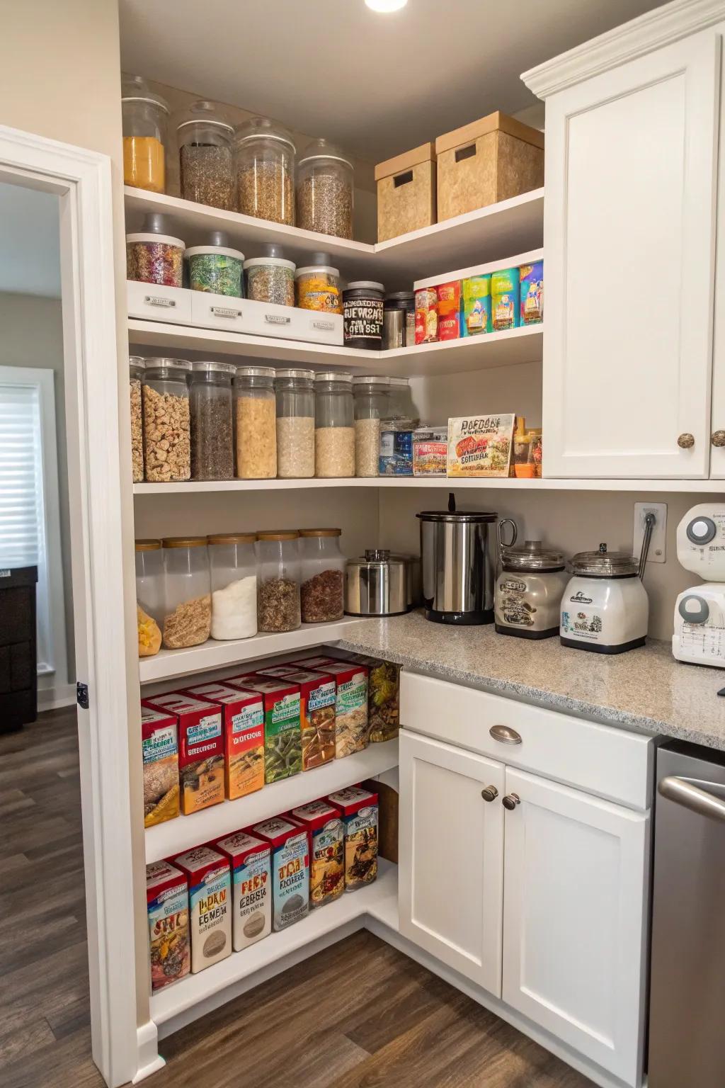 Creative use of space for an efficient cereal bar.