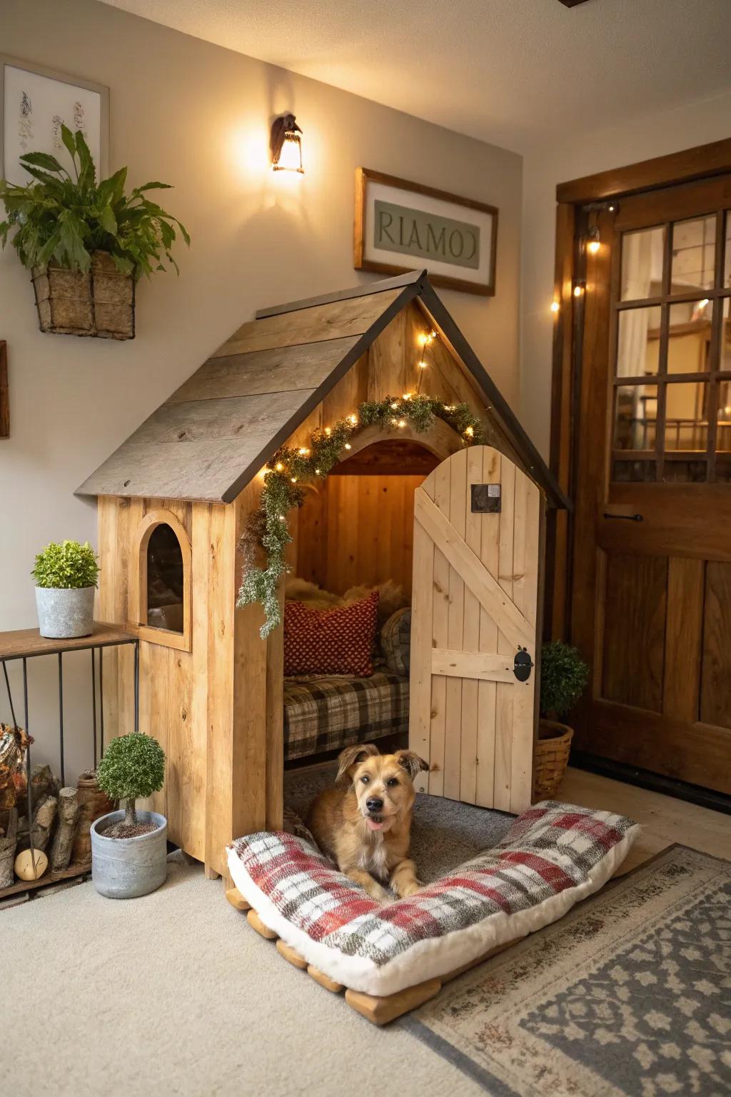 This distinctive kennel design brings farmhouse charm indoors.