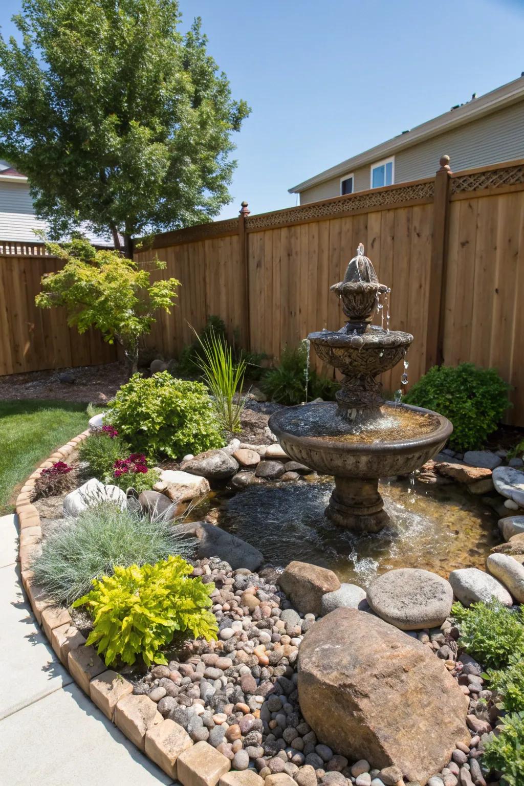 Water features enhance the ambiance of your outdoor space.