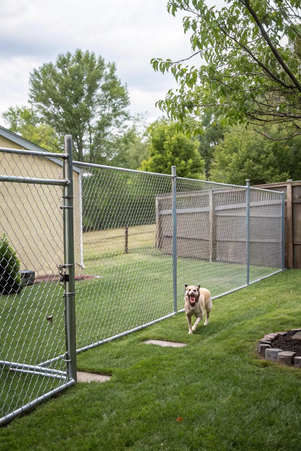 Chain web fences deliver a robust and affordable solution for larger yards.