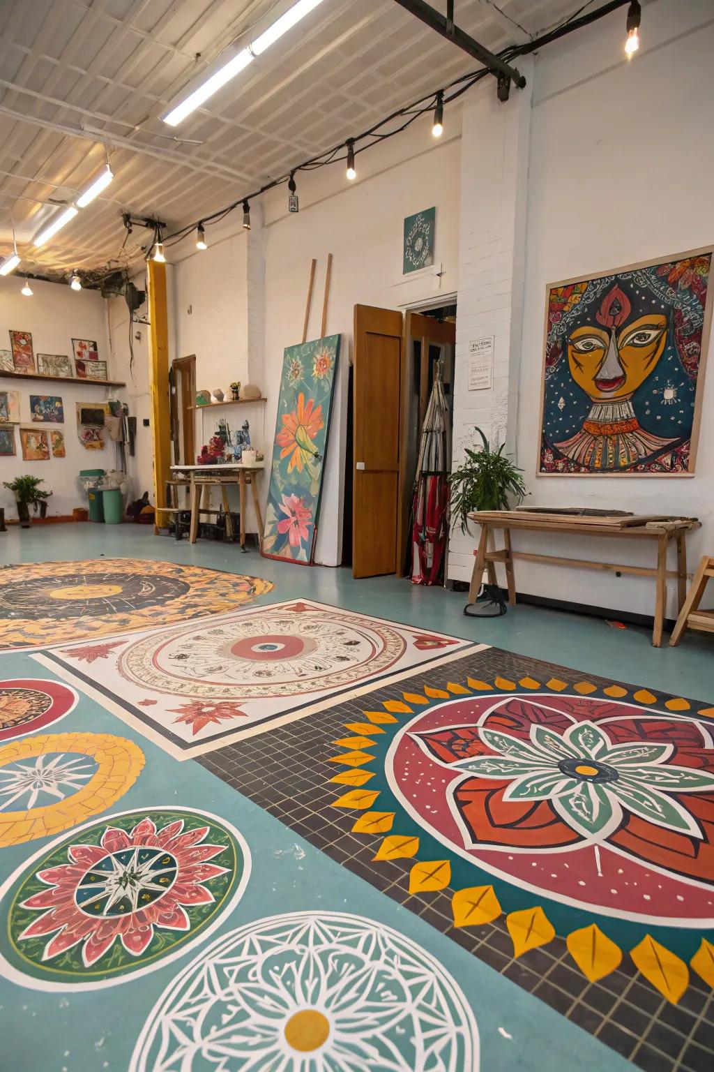 Painted floors offer a canvas for your creativity.