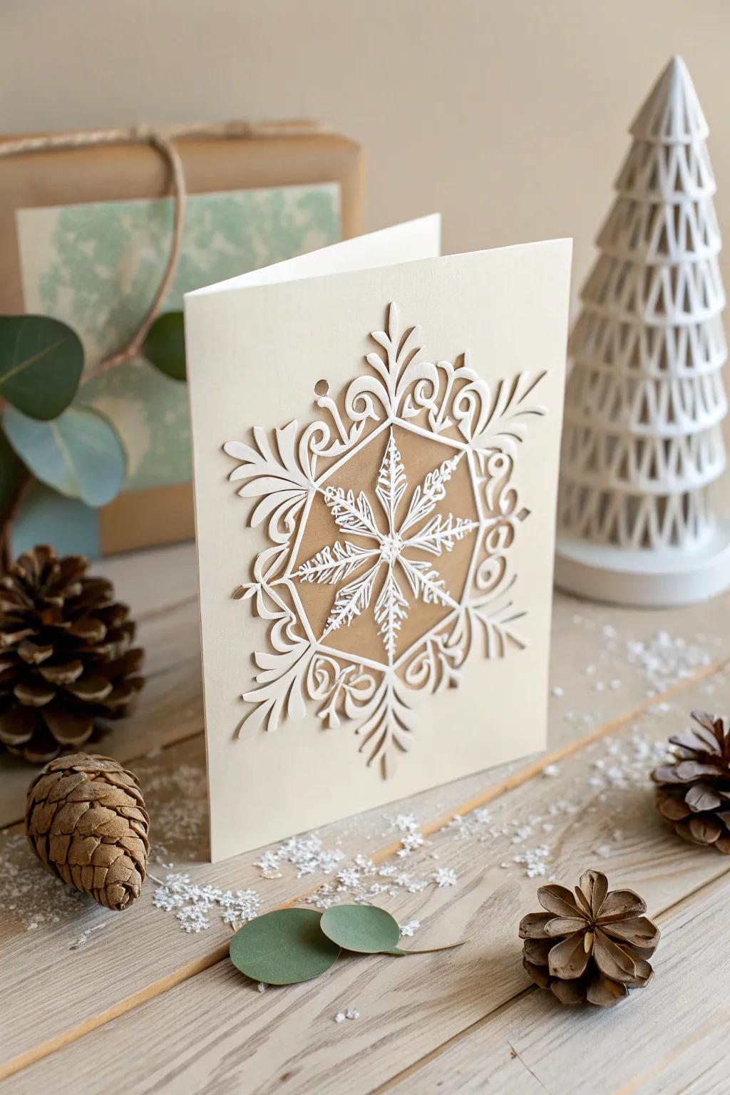 Improve your holiday greetings with the captivating elegance of precise paper cutting.