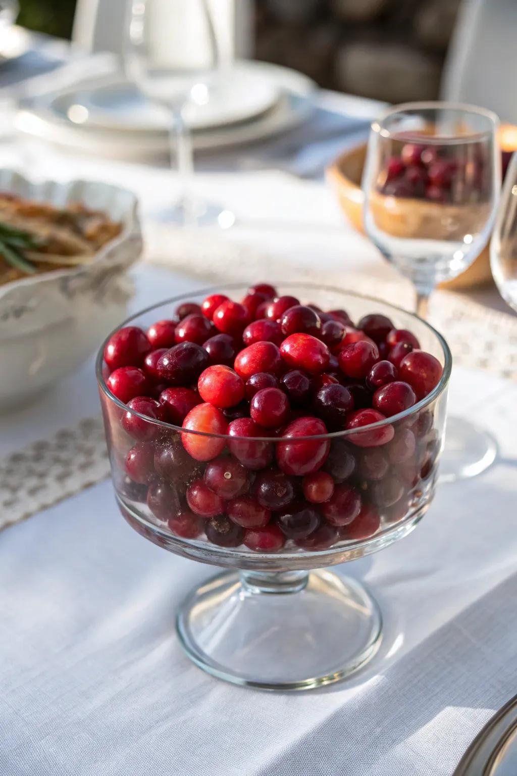 Striking and joyous: crimson berries give a sprinkle of holiday color.