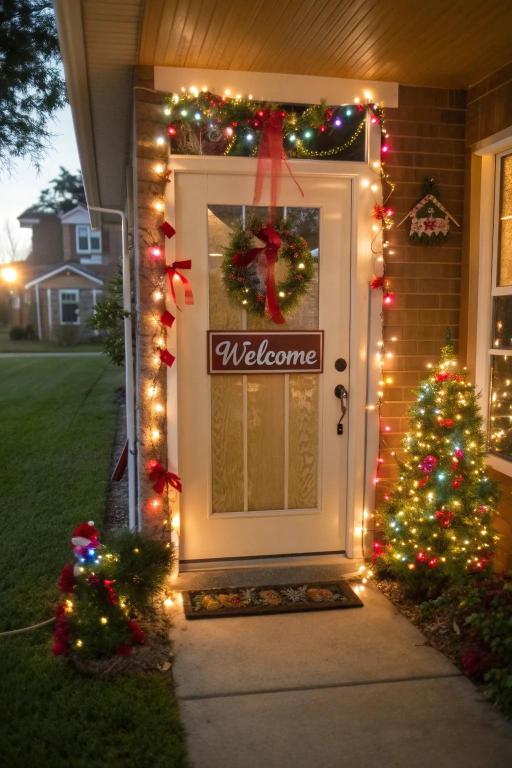 A festive entryway display is the perfect holiday welcome.