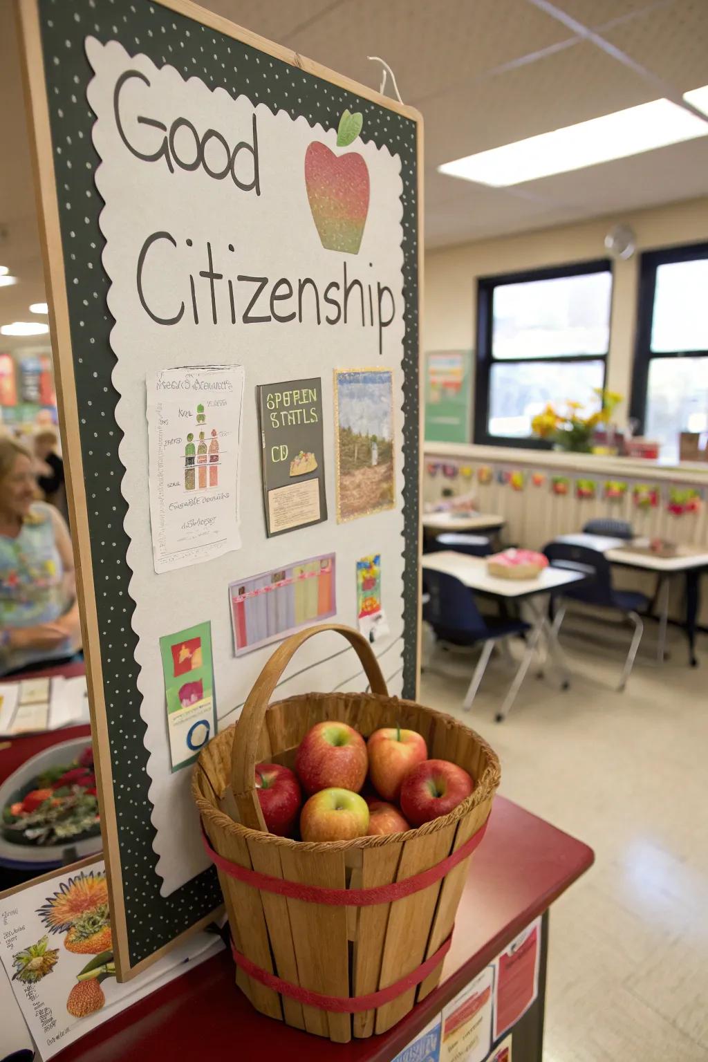 Seasonal theme with apples representing citizenship.
