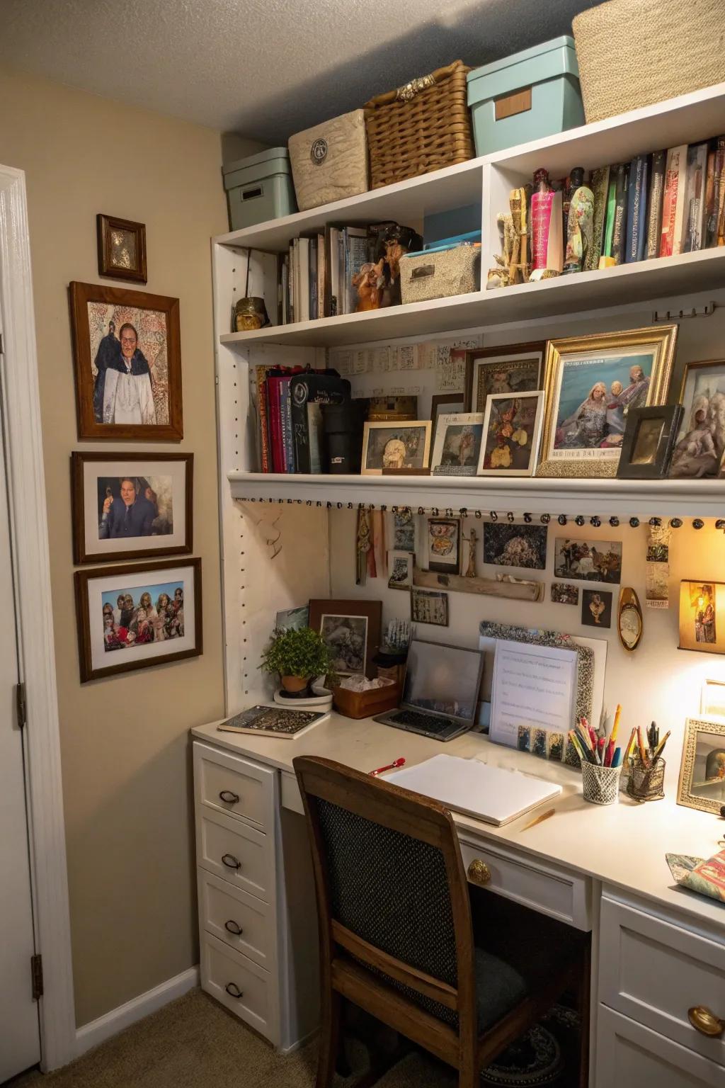 Give your cloffice some character and warmth with personal touches.