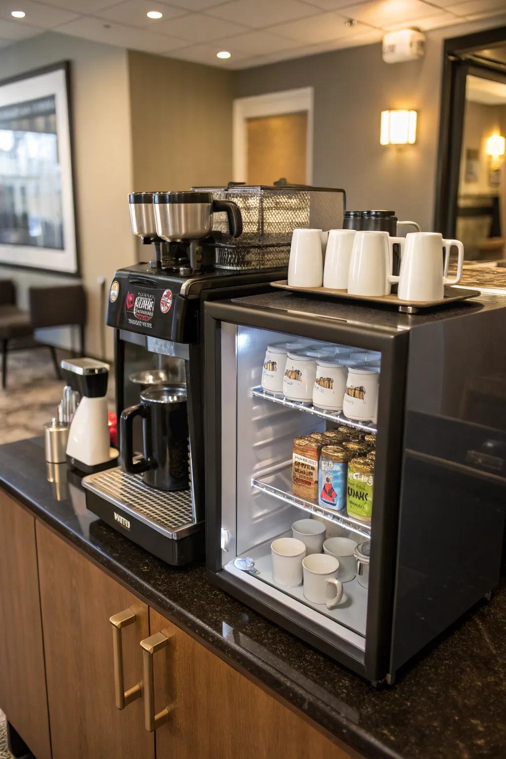 A flexible coffee and bar setup appropriate for any occasion.