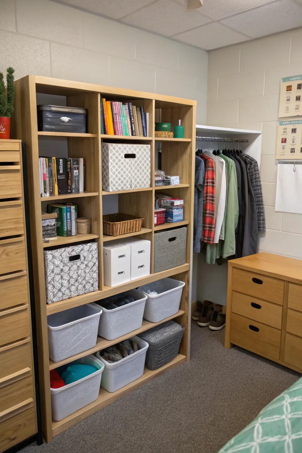 Smart storage options can save space and keep you organized.