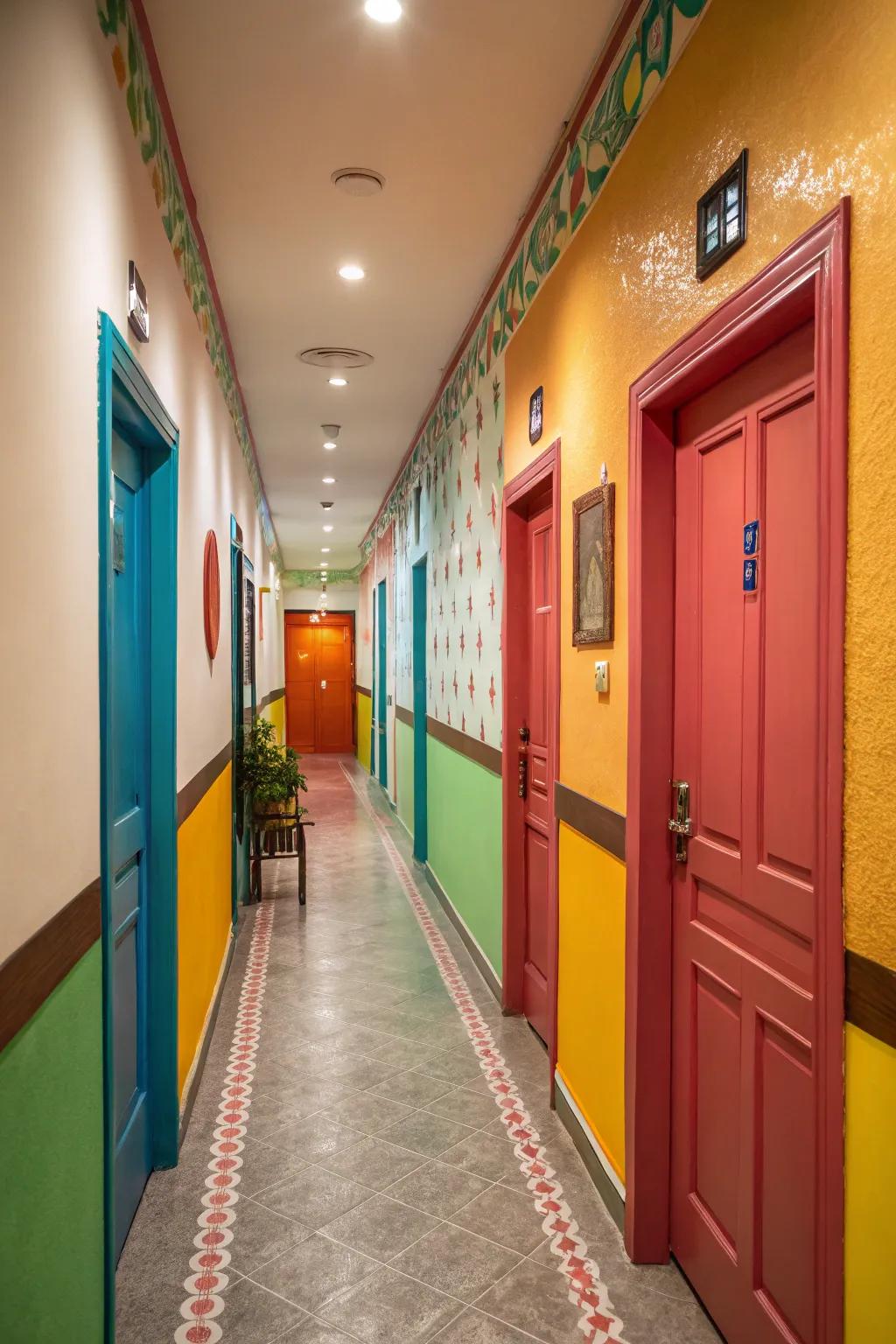 Contrasting frames make structural details stand out.